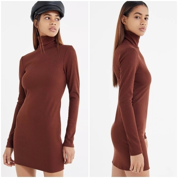 Urban Outfitters Gigi Turtleneck Long Sleeve Knit Sweater Tube Mini Dress - Picture 2 of 7